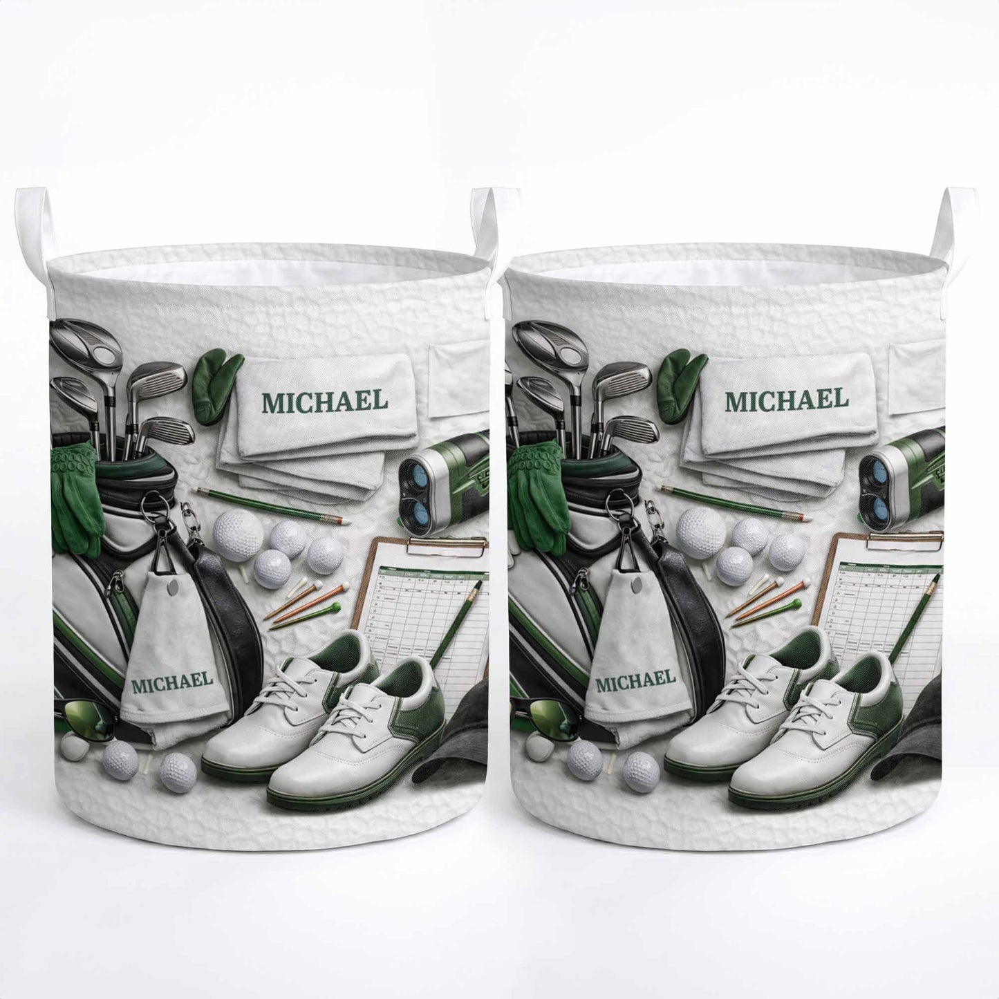 Master Of The Green Golf Clubs And Balls With 3D Effect - Personalized Basket - GOLF012_BASK