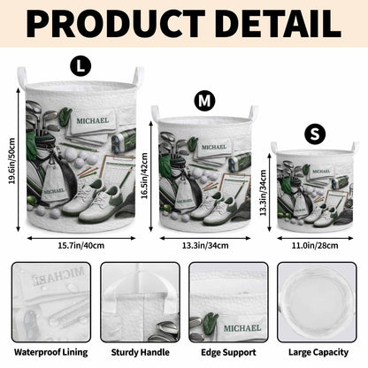 Master Of The Green Golf Clubs And Balls With 3D Effect - Personalized Basket - GOLF012_BASK