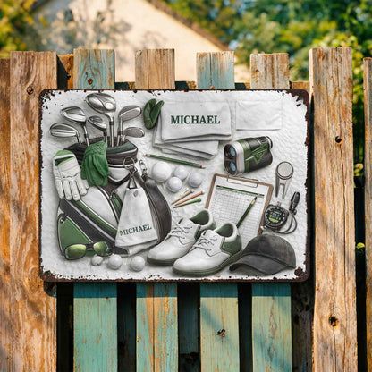 Golf Life Is The Best Life With Golf Clubs And Equipment - Personalized Metal Sign - GOLF012_MSIGN