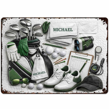 Golf Life Is The Best Life With Golf Clubs And Equipment - Personalized Metal Sign - GOLF012_MSIGN