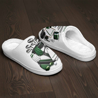Eat Sleep Golf Repeat With Golf Clubs And Equipment - Personalized Unisex Slippers - GOLF012_SLIP