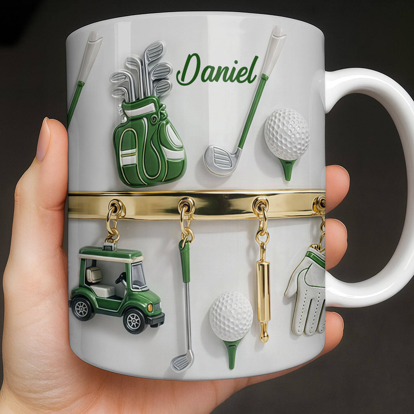 Customized Name, Golf Bag, Clubs, Balls, And Cart