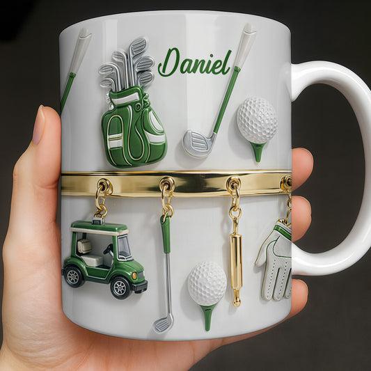 Customized Name, Golf Bag, Clubs, Balls, And Cart