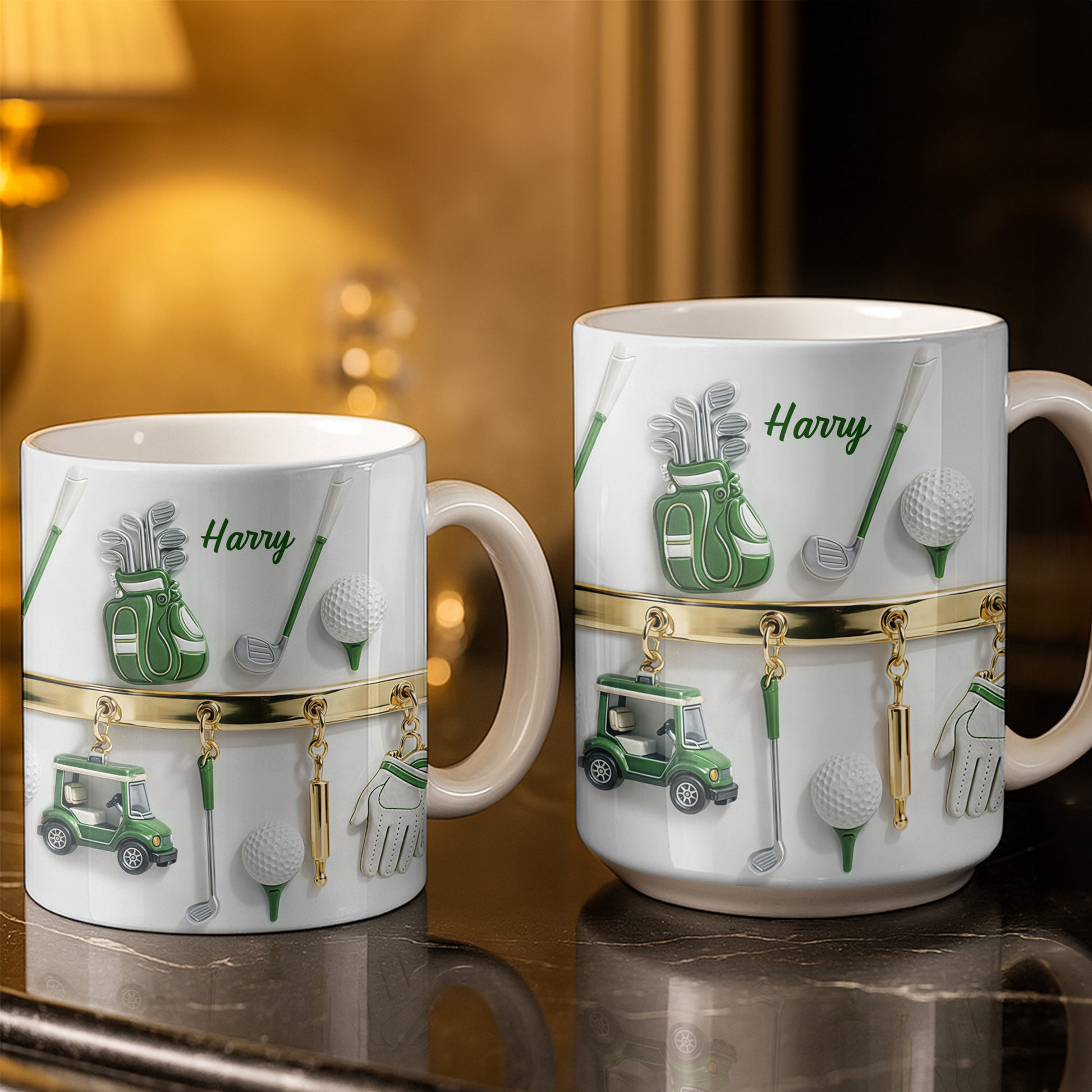 Customized Name, Golf Bag, Clubs, Balls, And Cart