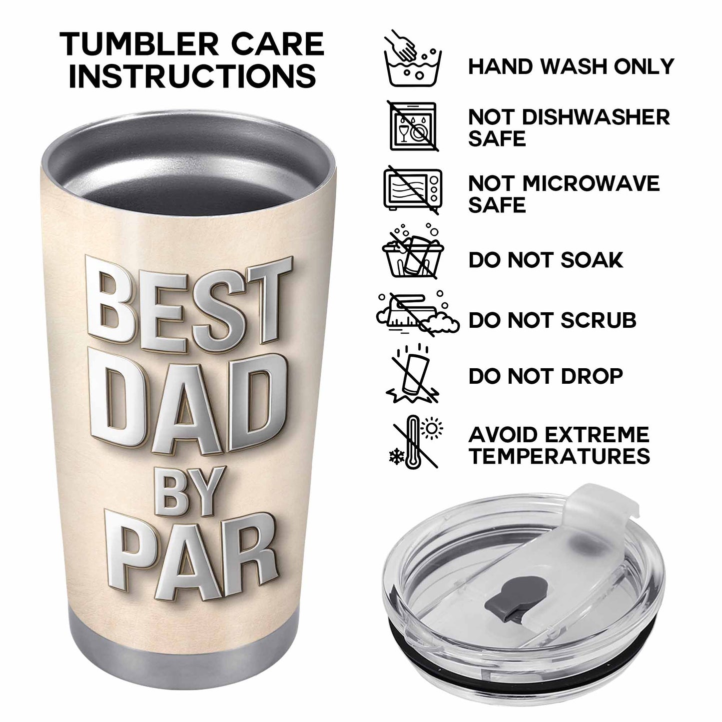 Best Dad By Par With Golf Equipment and Glove