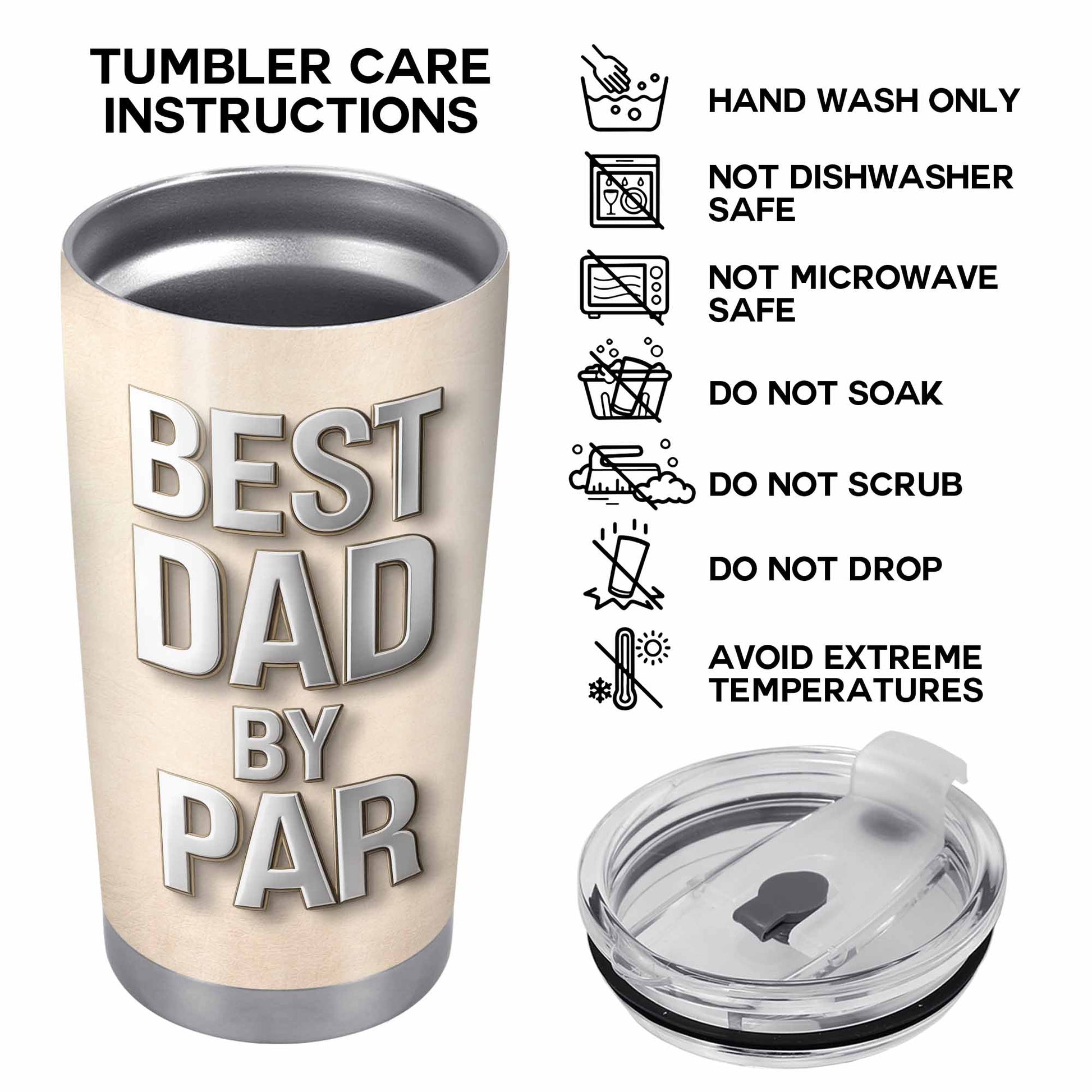 Best Dad By Par With Golf Equipment and Glove