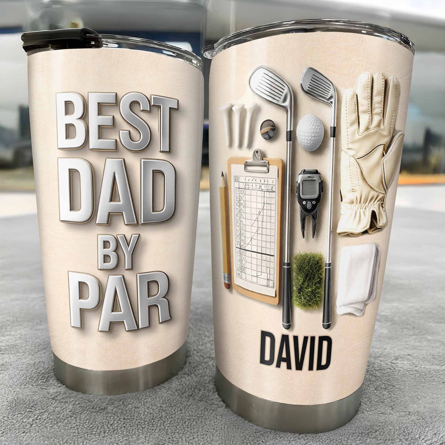 Best Dad By Par With Golf Equipment and Glove