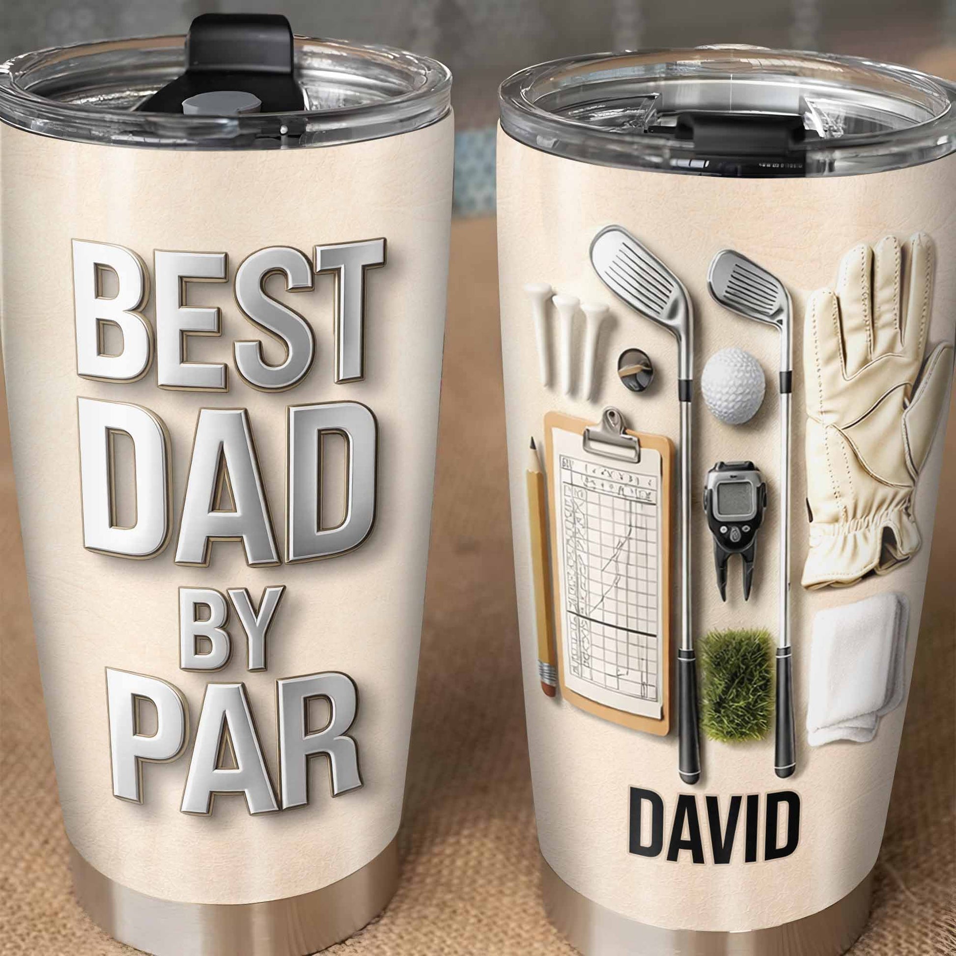 Best Dad By Par With Golf Equipment and Glove
