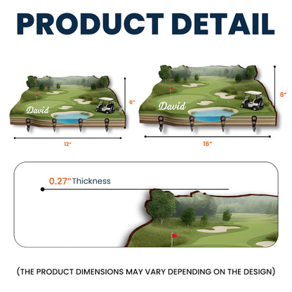 Master Of The Green Golf Course With Golf Cart And Flag