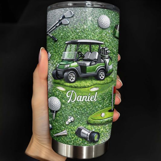 Eat Sleep Golf Repeat With Golf Cart And Clubs