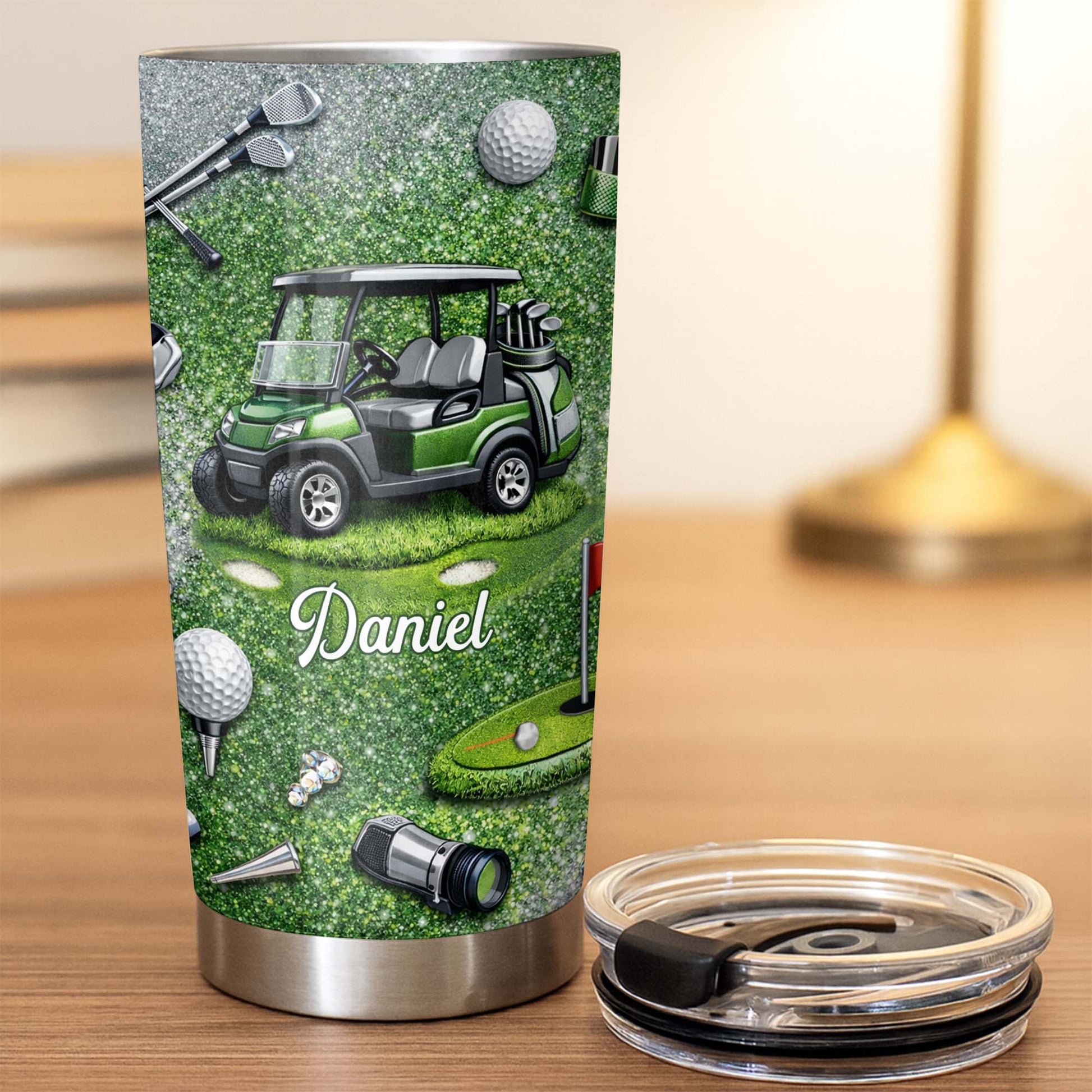 Eat Sleep Golf Repeat With Golf Cart And Clubs