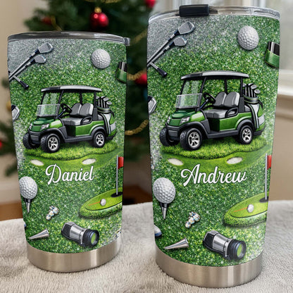 Eat Sleep Golf Repeat With Golf Cart And Clubs