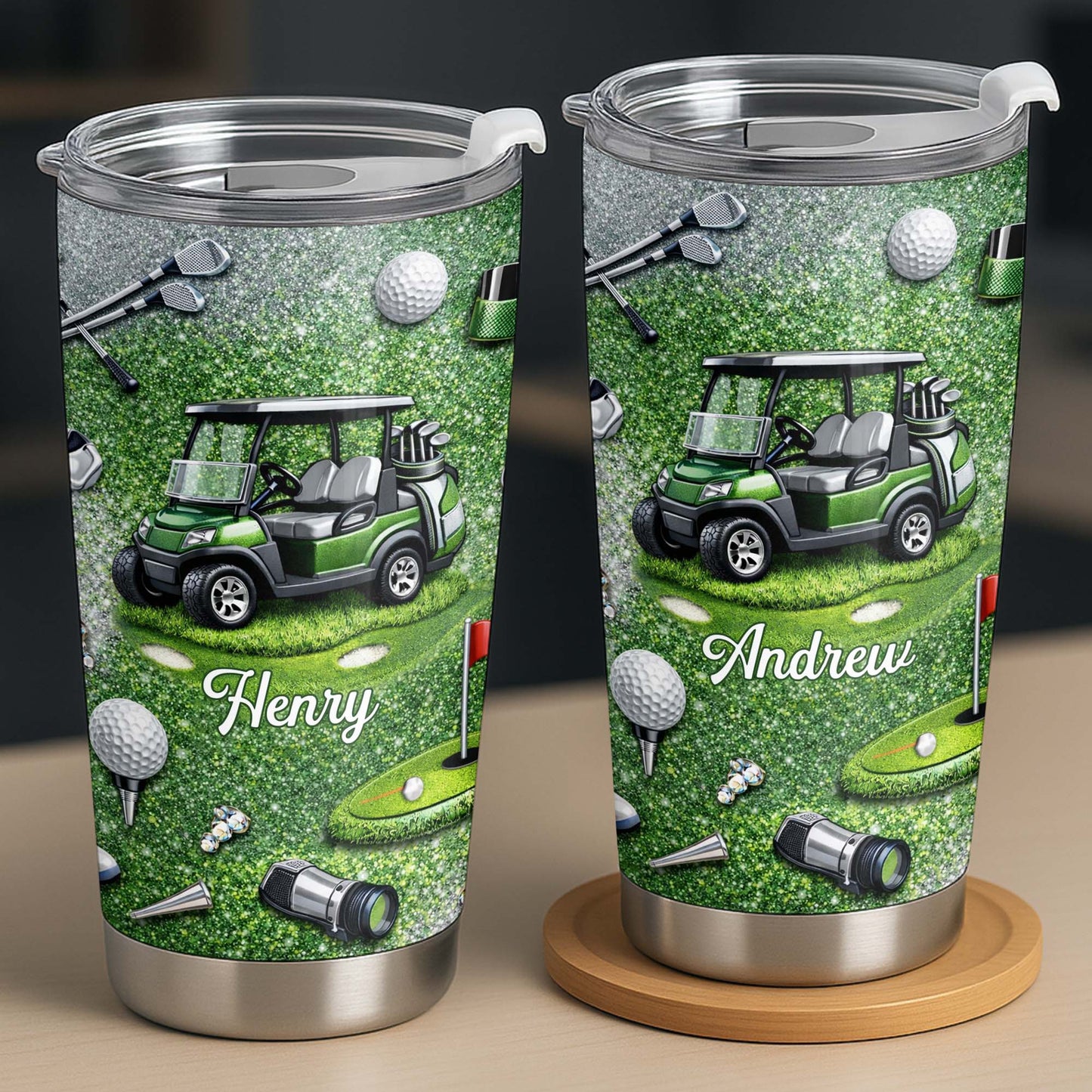 Eat Sleep Golf Repeat With Golf Cart And Clubs