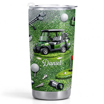 Eat Sleep Golf Repeat With Golf Cart And Clubs