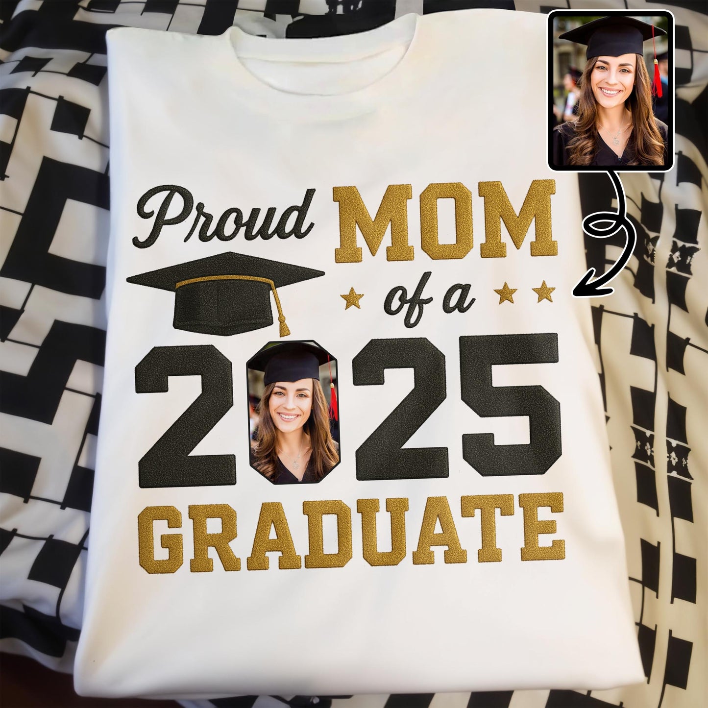 Proud Mom Of A 2025 Graduate, Graduation Cap and Stars
