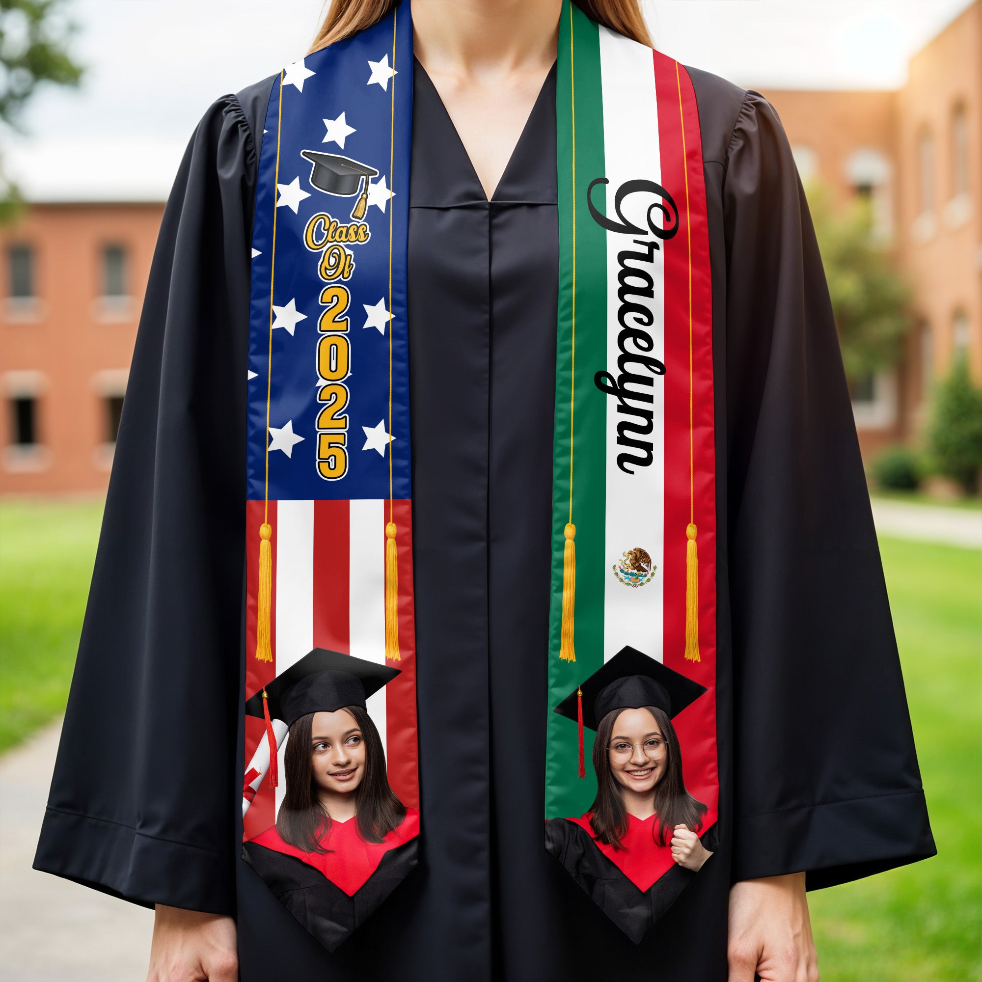 Jcb Graduation Class Of 2025, American Flag, Graduation Cap, Stars, Personalized ...