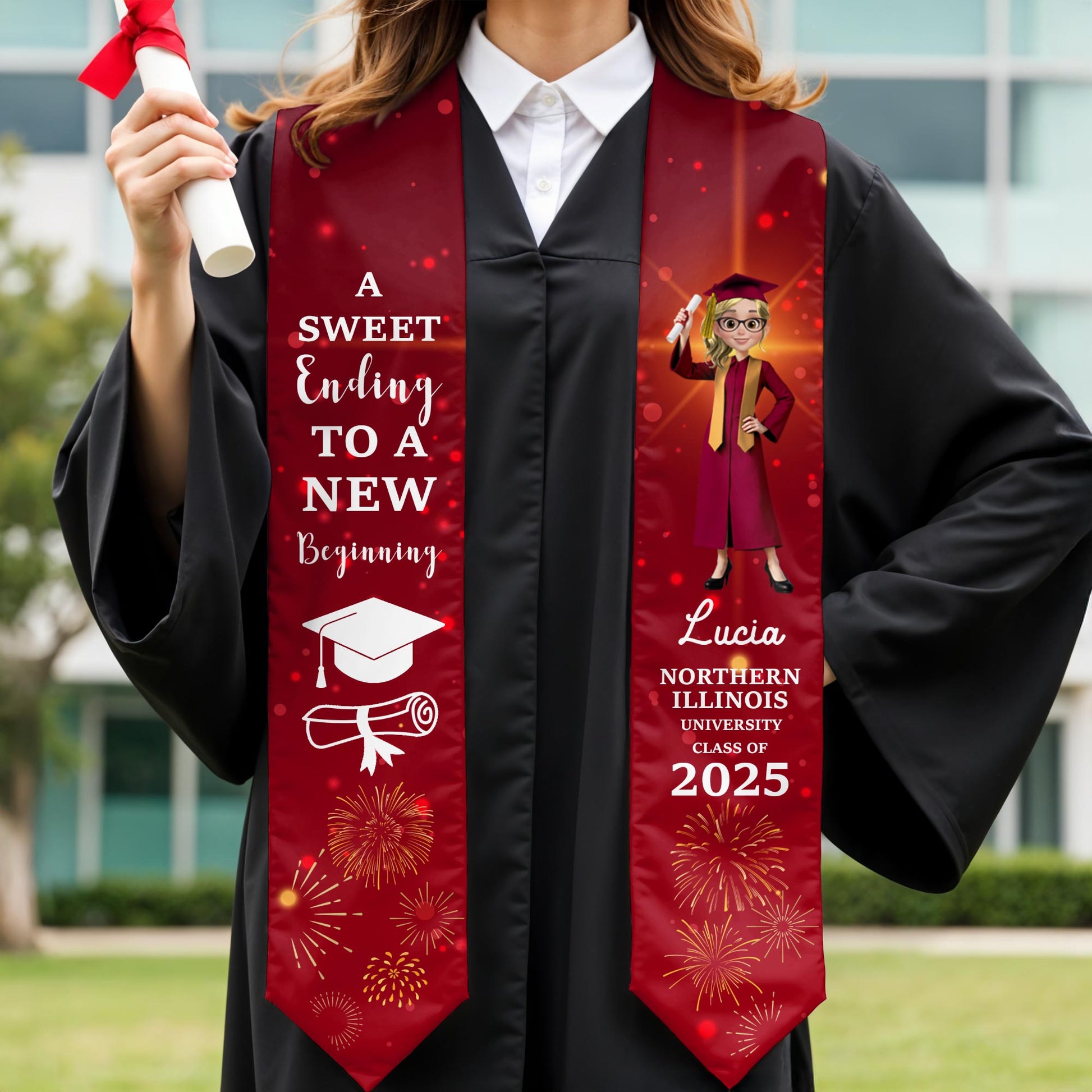 A Sweet Ending To A New Beginning, Graduation Cap and Fireworks