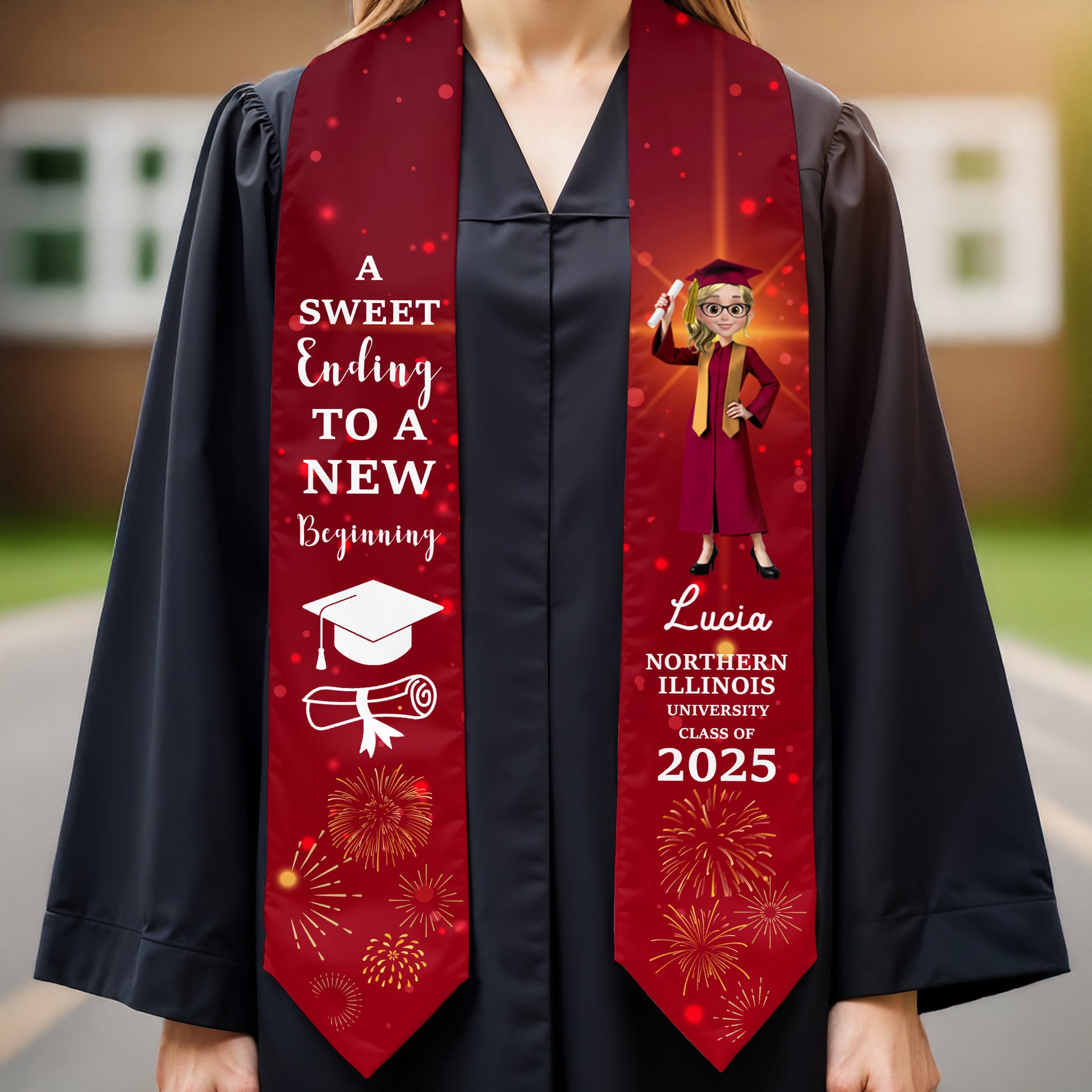 A Sweet Ending To A New Beginning, Graduation Cap and Fireworks