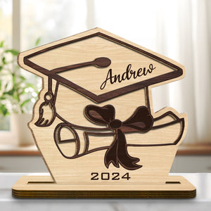 Celebrate Achievements With A Customizable Graduation Wood Plaque, Graduation Cap, Diploma, Tassel
