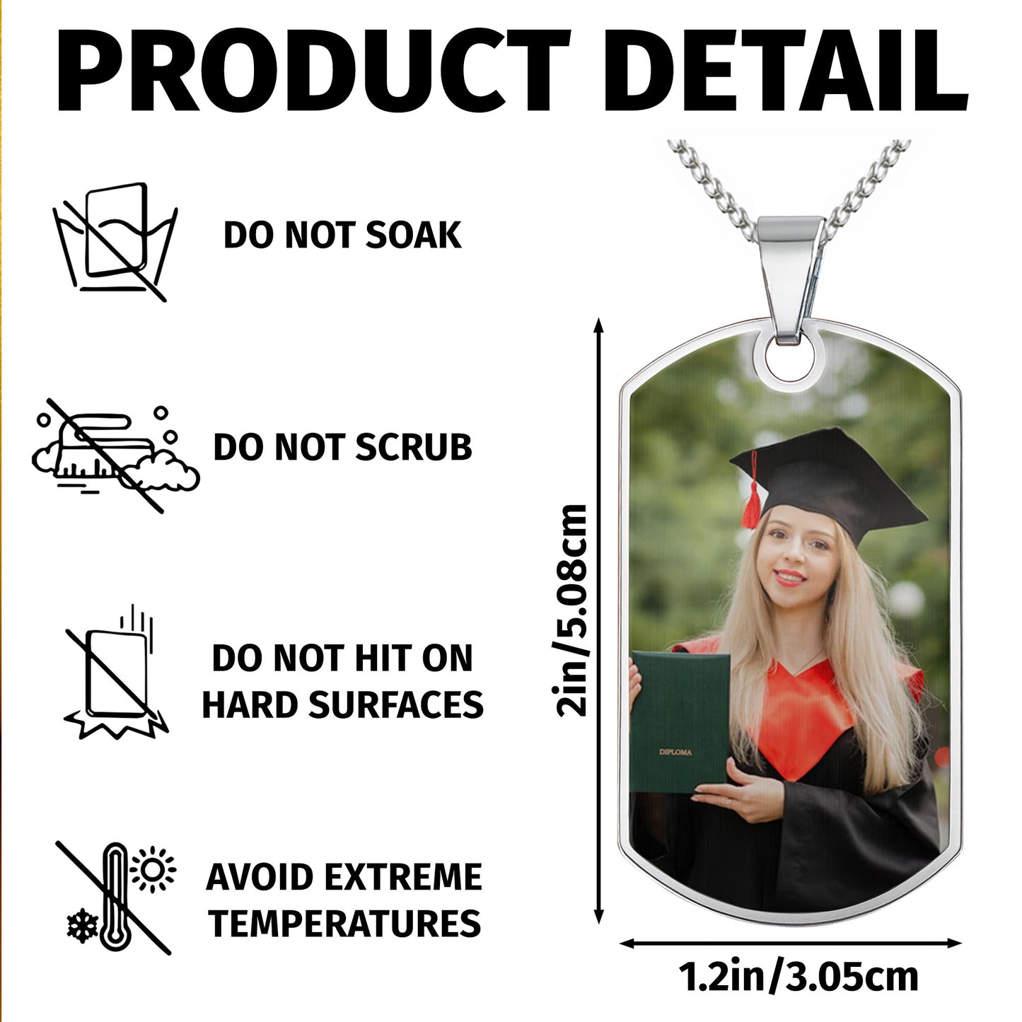Customizable Graduation Cap And Diploma Dog Tag Necklace