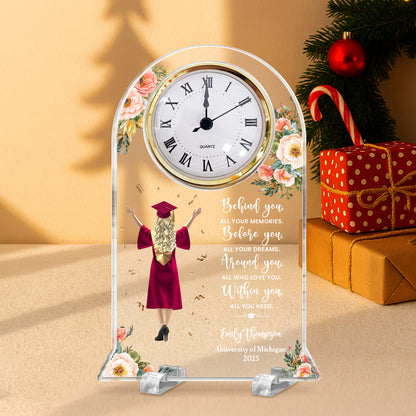 Behind You, All Your Memories, Graduation Cap and Flowers