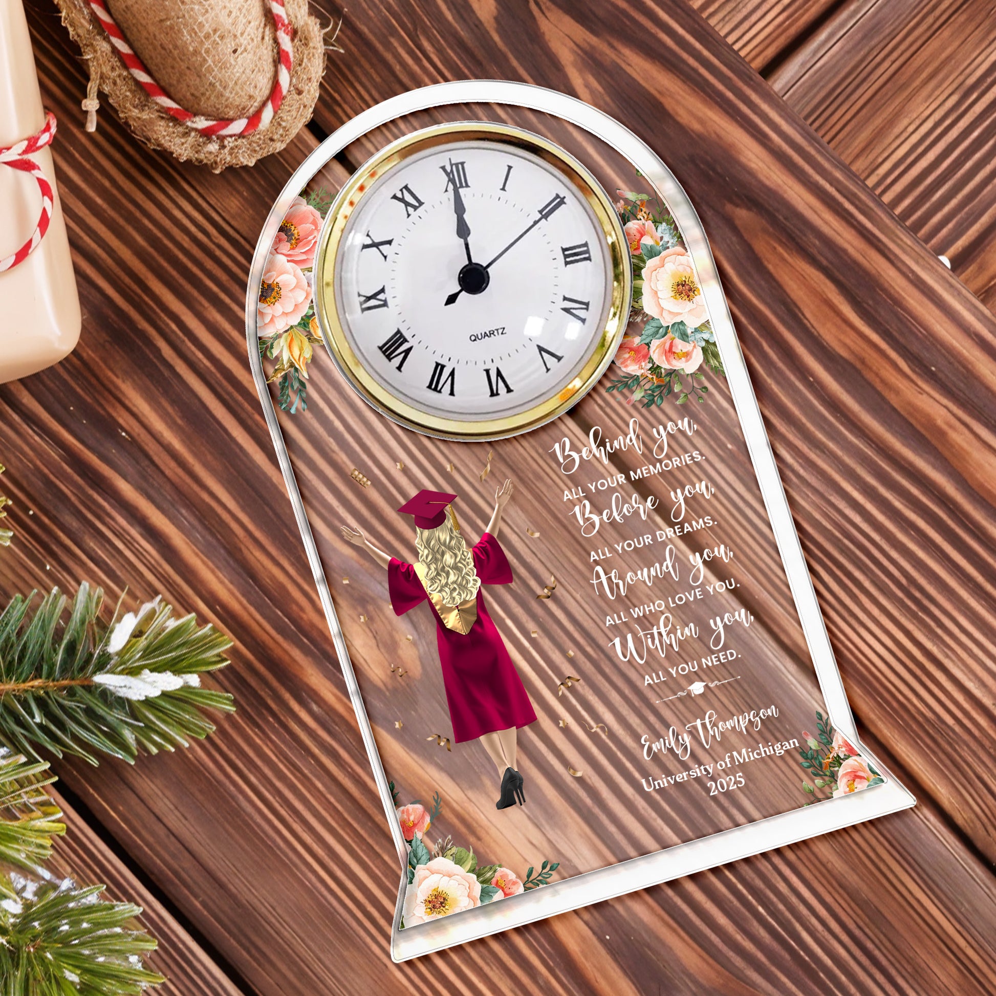 Behind You, All Your Memories, Graduation Cap and Flowers