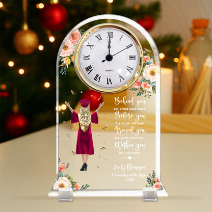 Behind You, All Your Memories, Graduation Cap and Flowers