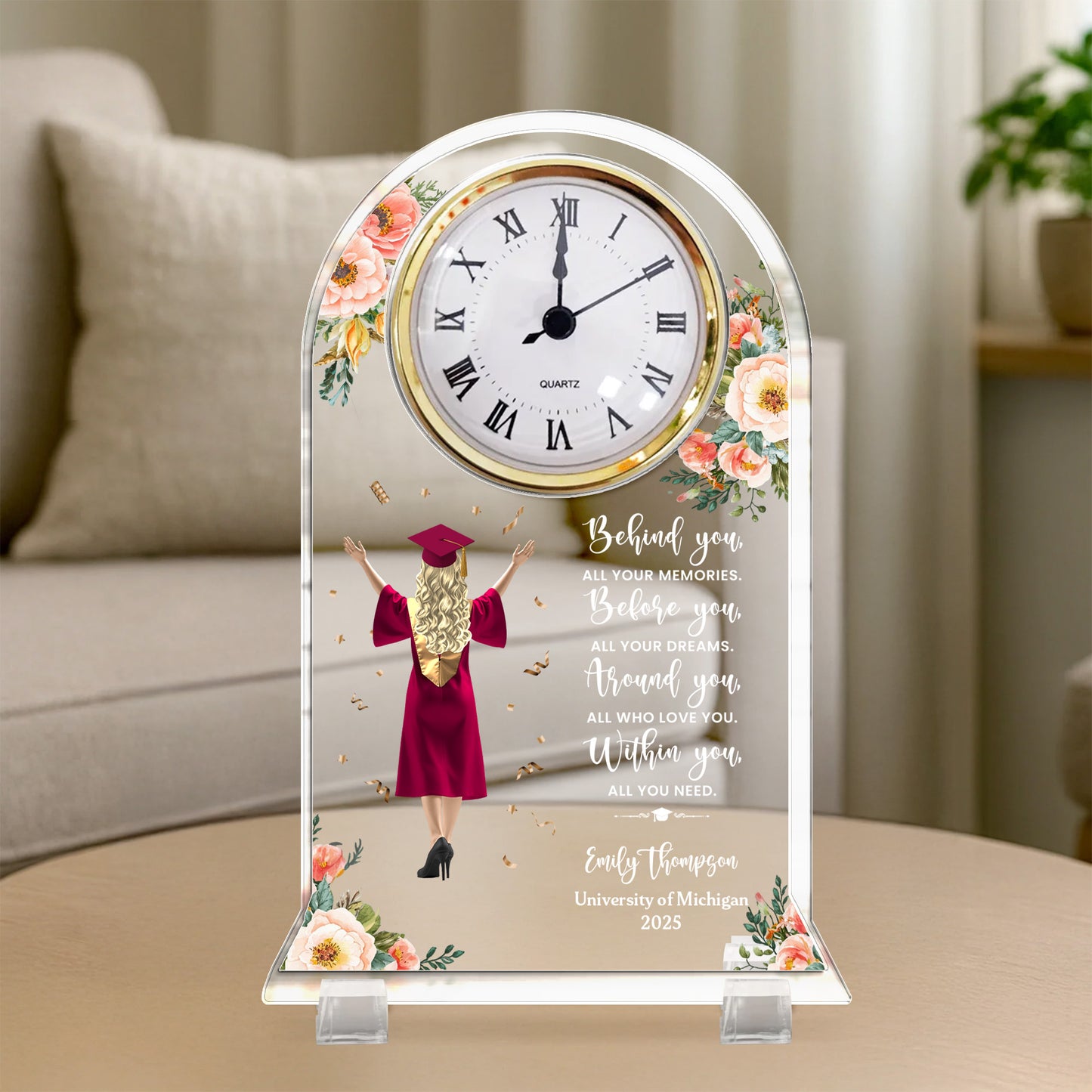 Behind You, All Your Memories, Graduation Cap and Flowers