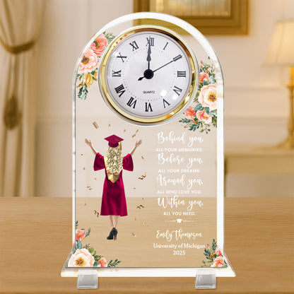 Behind You, All Your Memories, Graduation Cap and Flowers