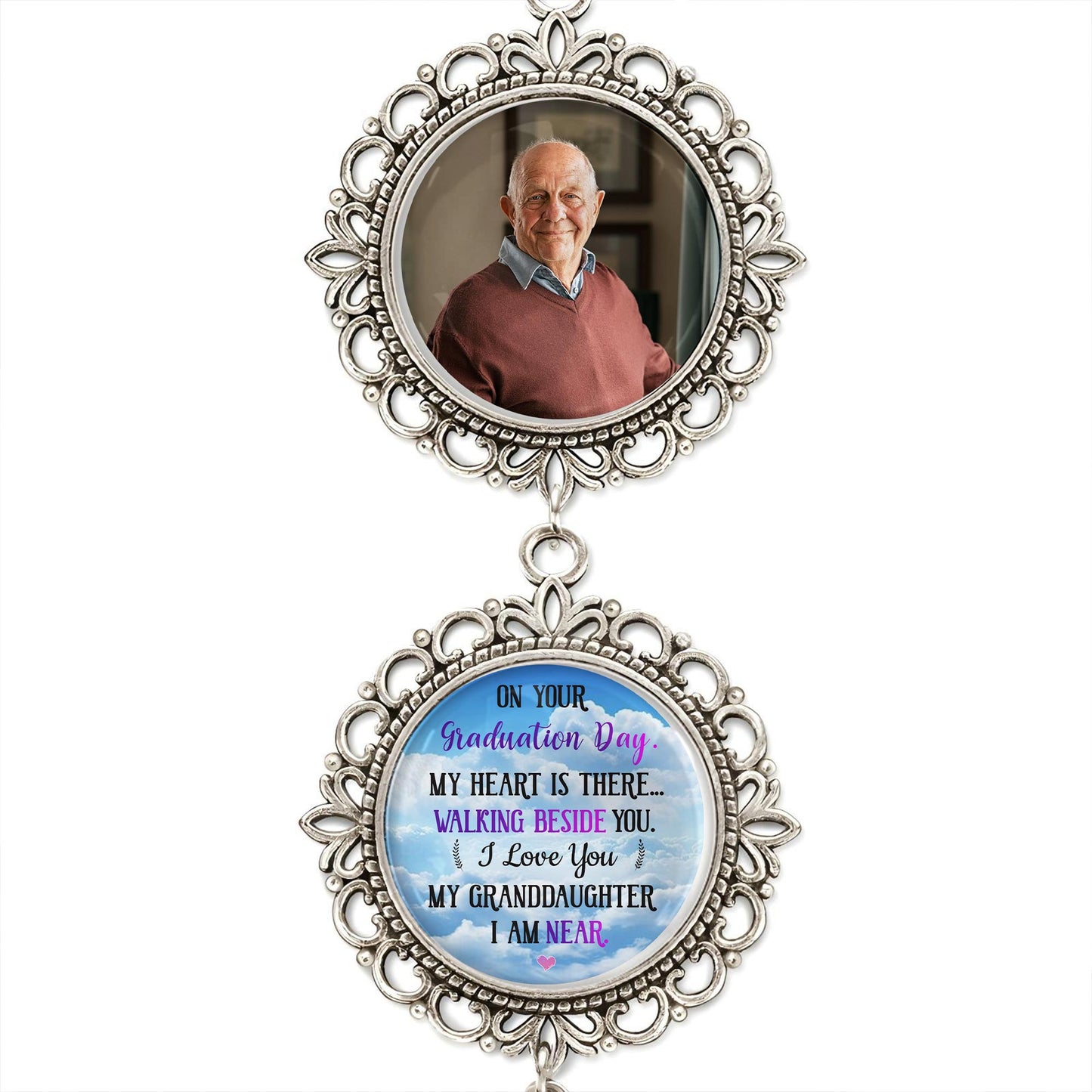 On Your Graduation Day, My Heart Is There, Angel Wing And Pendant Charm