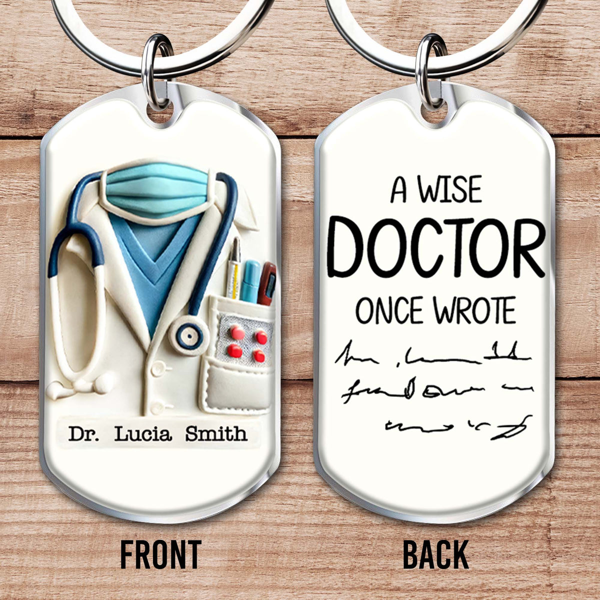 Keychain Doctor Design Celebrate Your Favorite Healthcare Professional, Personalized Custom ...