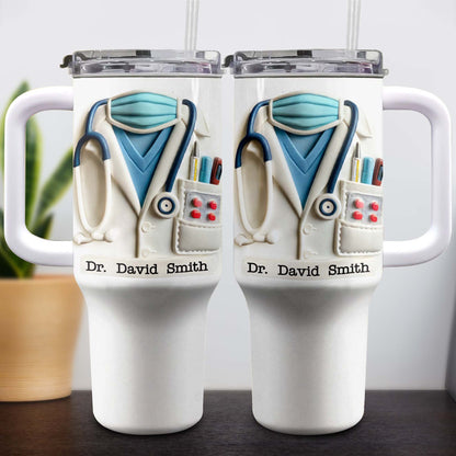 Stethoscope And Lab Coat Design Tumbler