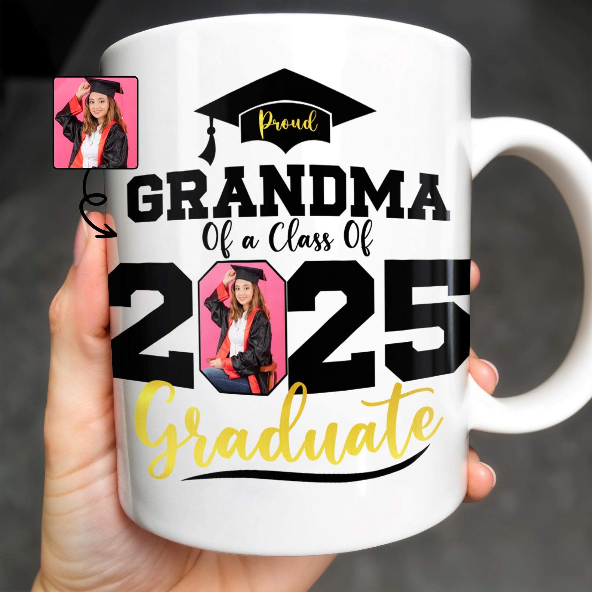 Proud Grandma Of A Class Of 2025 Graduate, Graduation Cap and Diploma