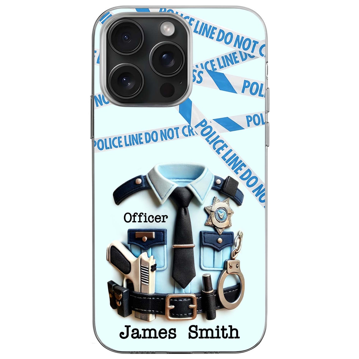 Celebrate The Dedication And Courage Of Law Enforcement, Police Uniform and Handcuffs - Personalized Clear Phone Case - GRAD268_PHC