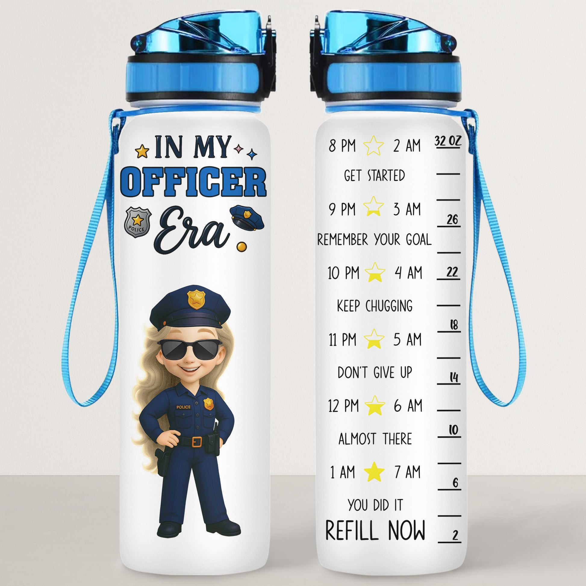 In My Officer Era, Police Officer and Water Bottle Timeline