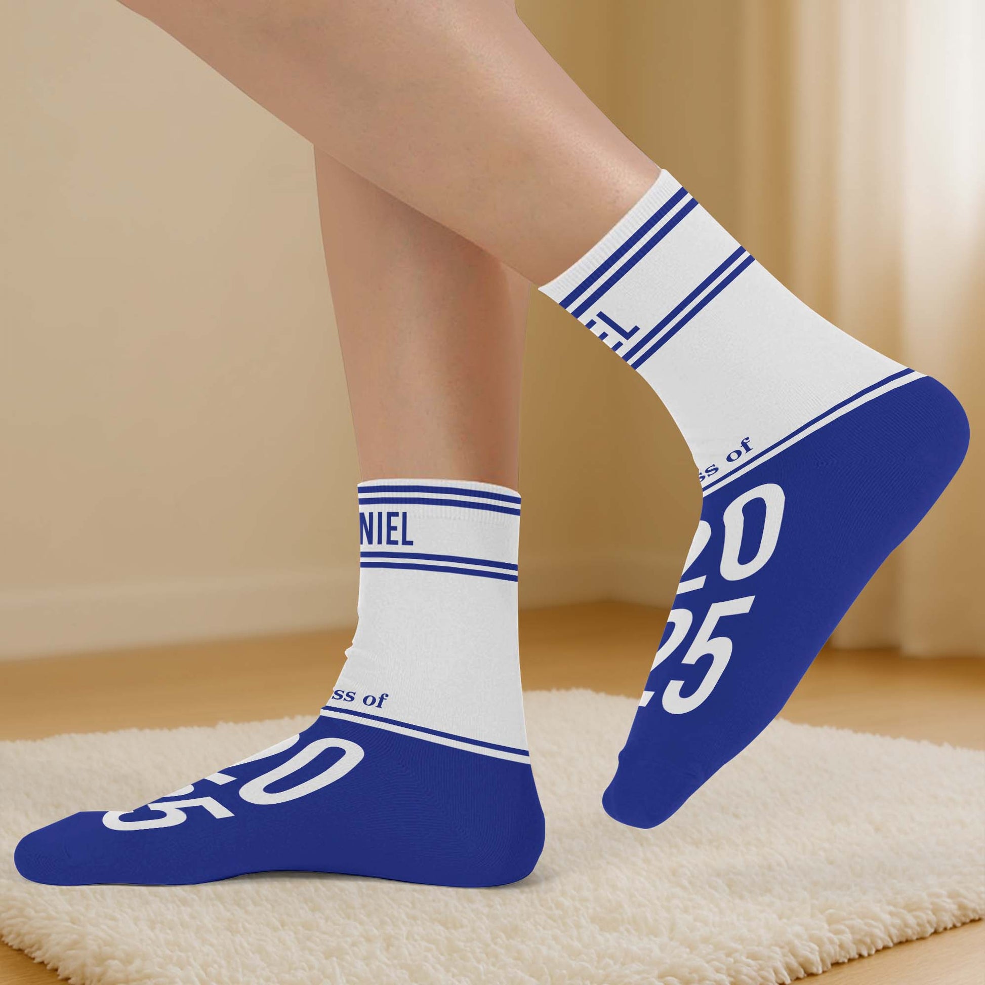Celebrating Class Of 20XX, Striped Custom Socks