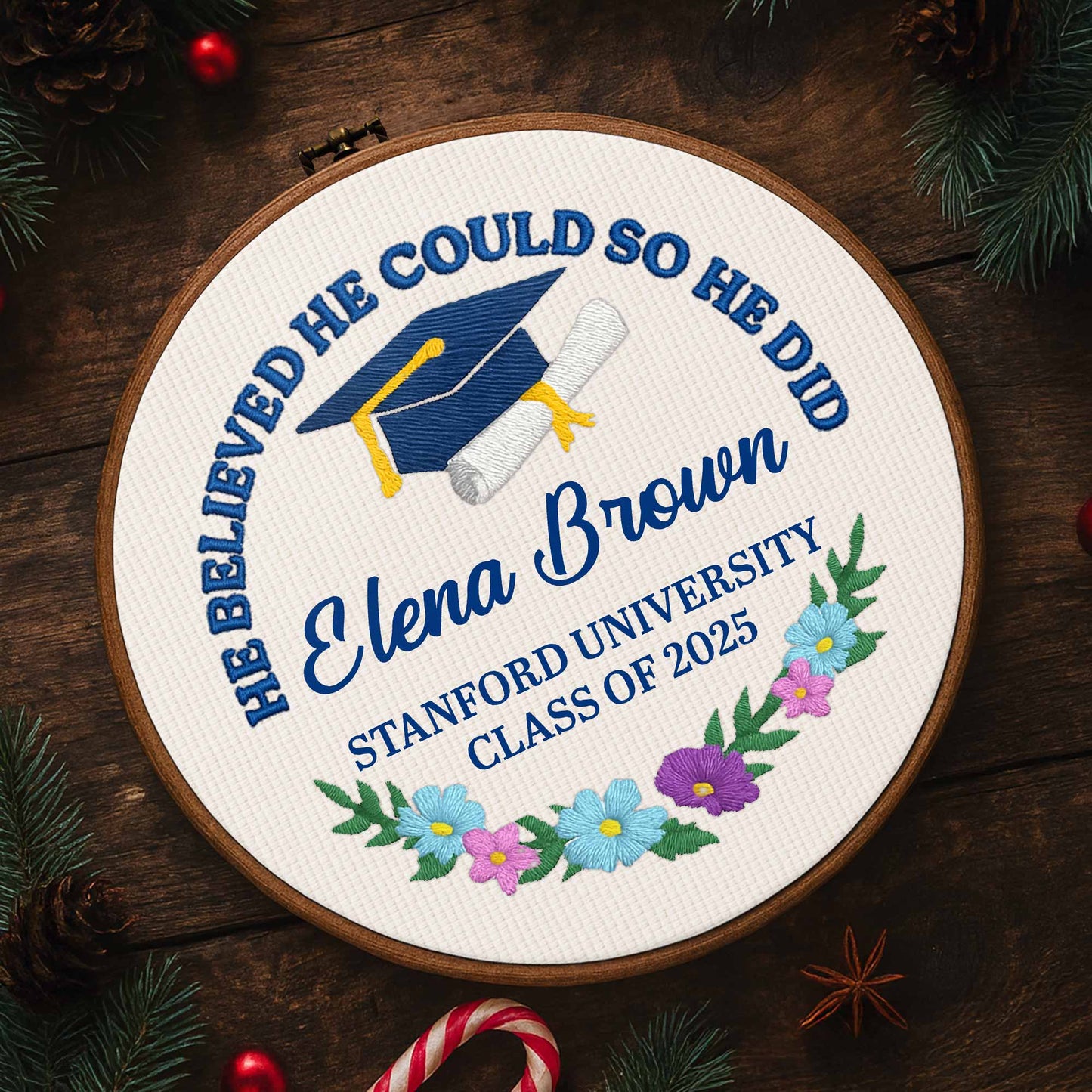 A Sweet Ending To A New Beginning With Graduation Cap And Flowers