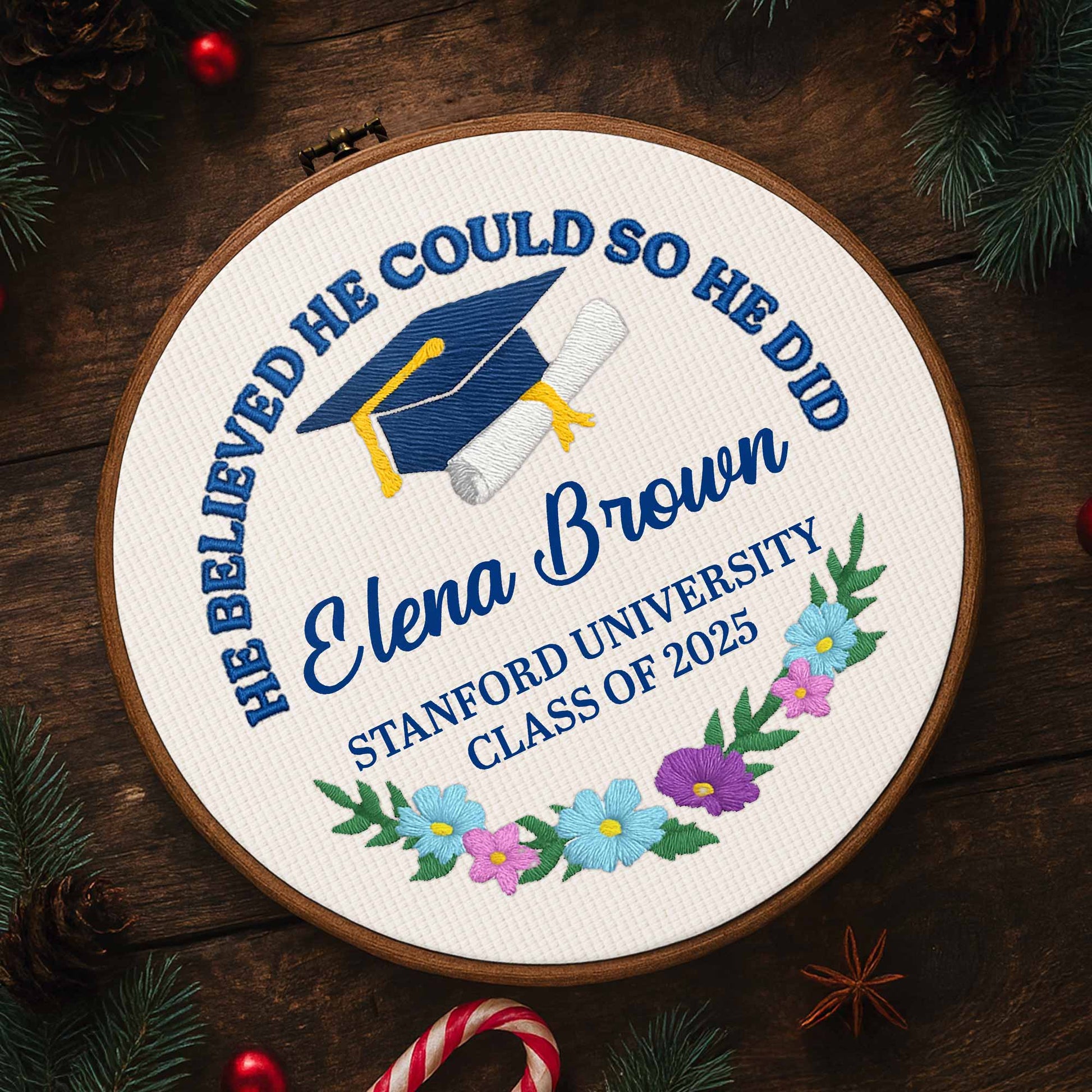 A Sweet Ending To A New Beginning With Graduation Cap And Flowers