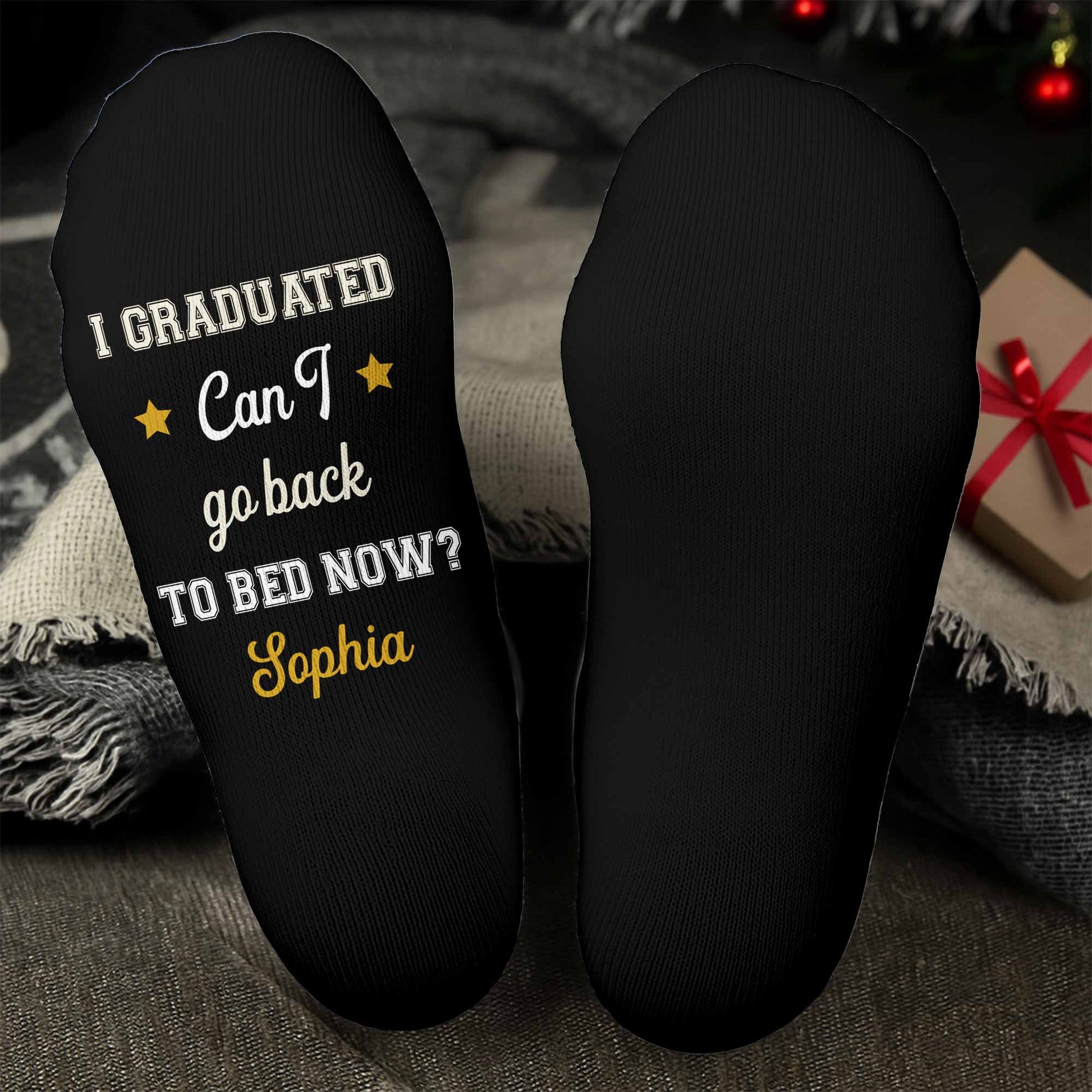 I Graduated, Can I Go Back To Bed Now? With Stars And Graduation Cap