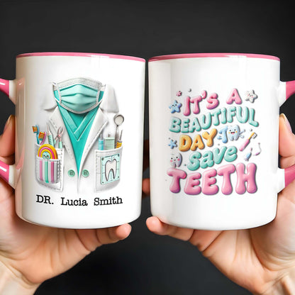Dr. Personalized Name, Dental Tools and Lab Coat Design