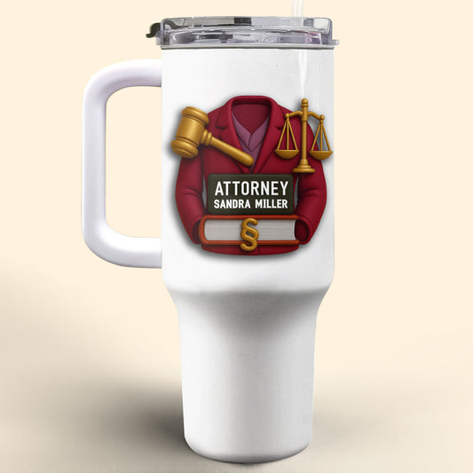 To My Favorite Attorney Gavel And Scales Of Justice - Personalized 40oz Tumbler With Straw - GRAD299_TBS