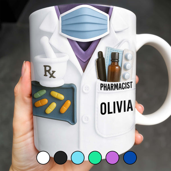 Celebrate Your Favorite Pharmacist, Medical Tools And Uniform - Personalized Custom Coffee Mug - GRAD303_MG
