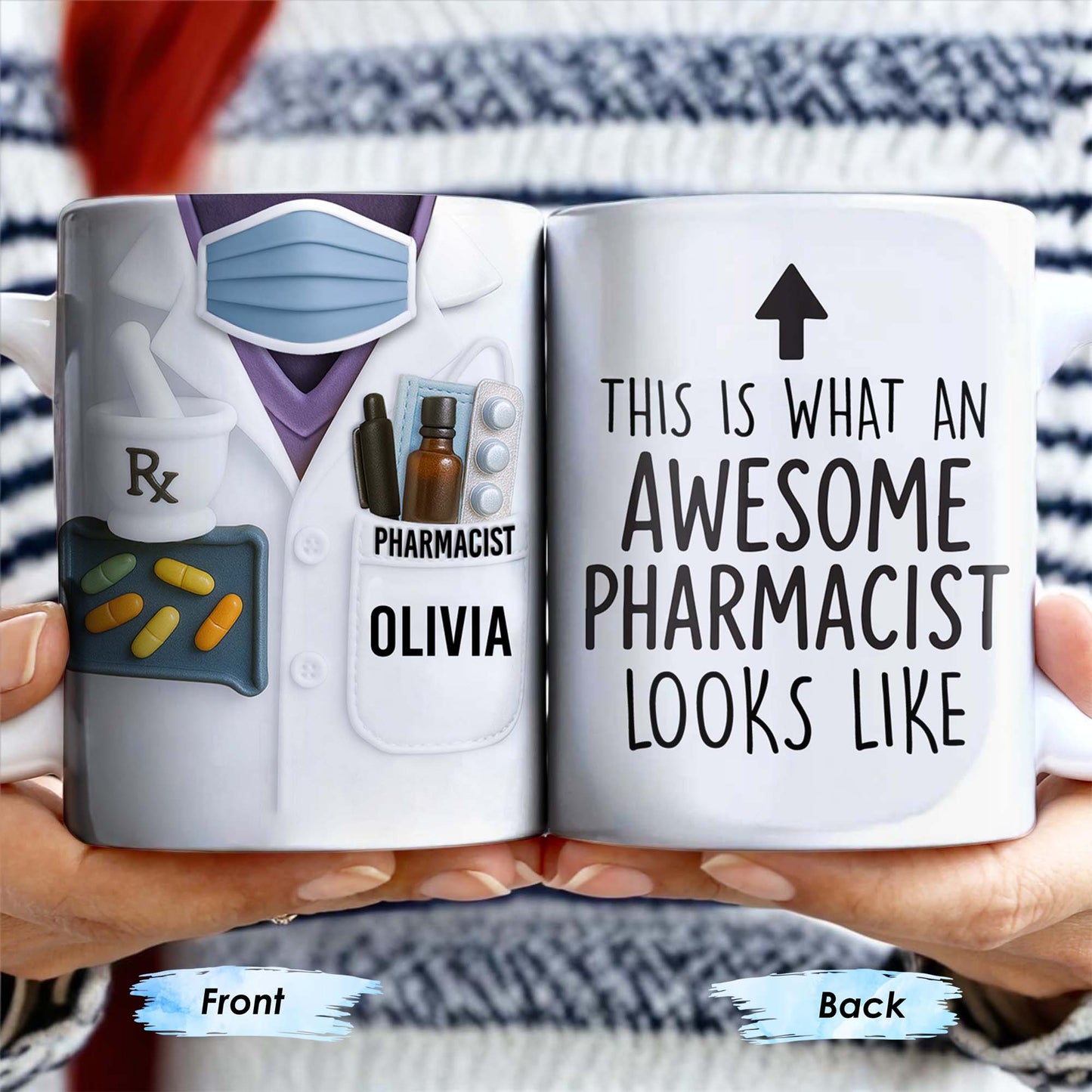 This Is What An Awesome Pharmacist Looks Like, Pharmacy Tools And Text - Personalized Custom Coffee Mug - GRAD308_MG