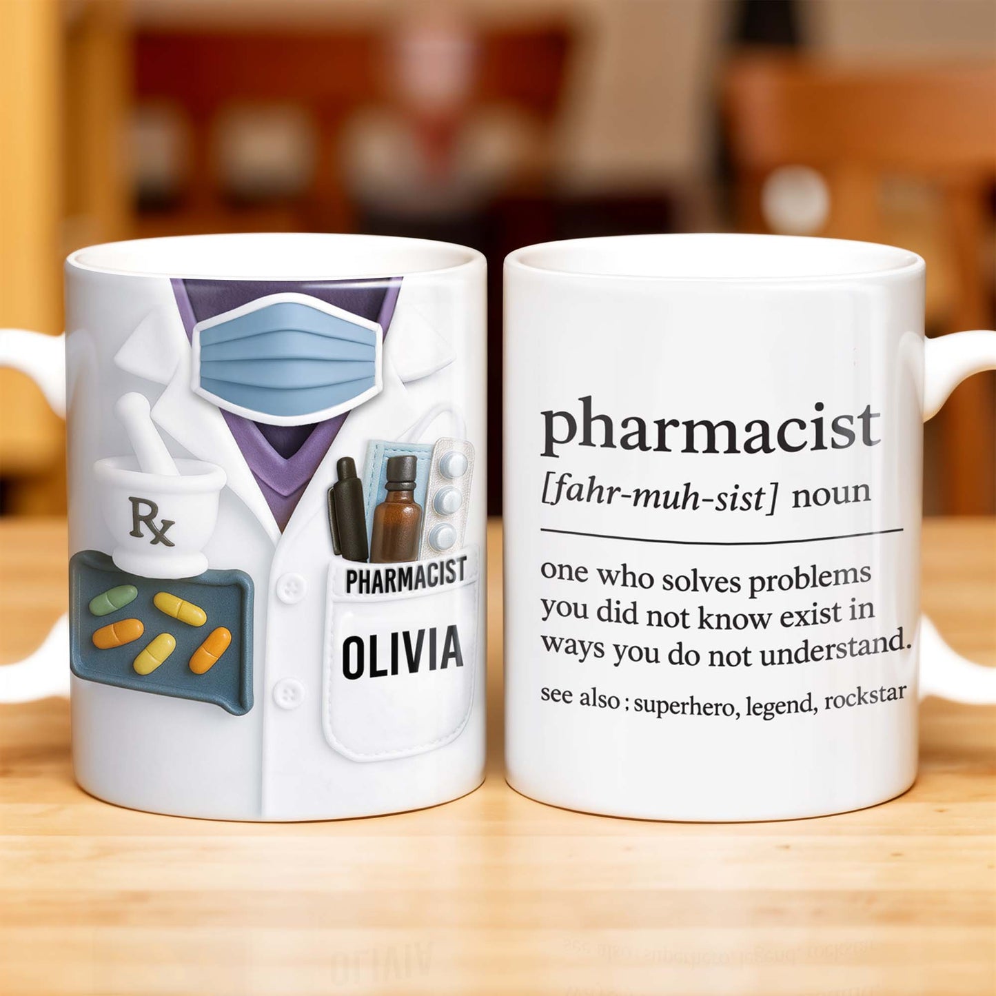 Pharmacist, Solves Problems You Don't Understand, Lab Coat and Pills