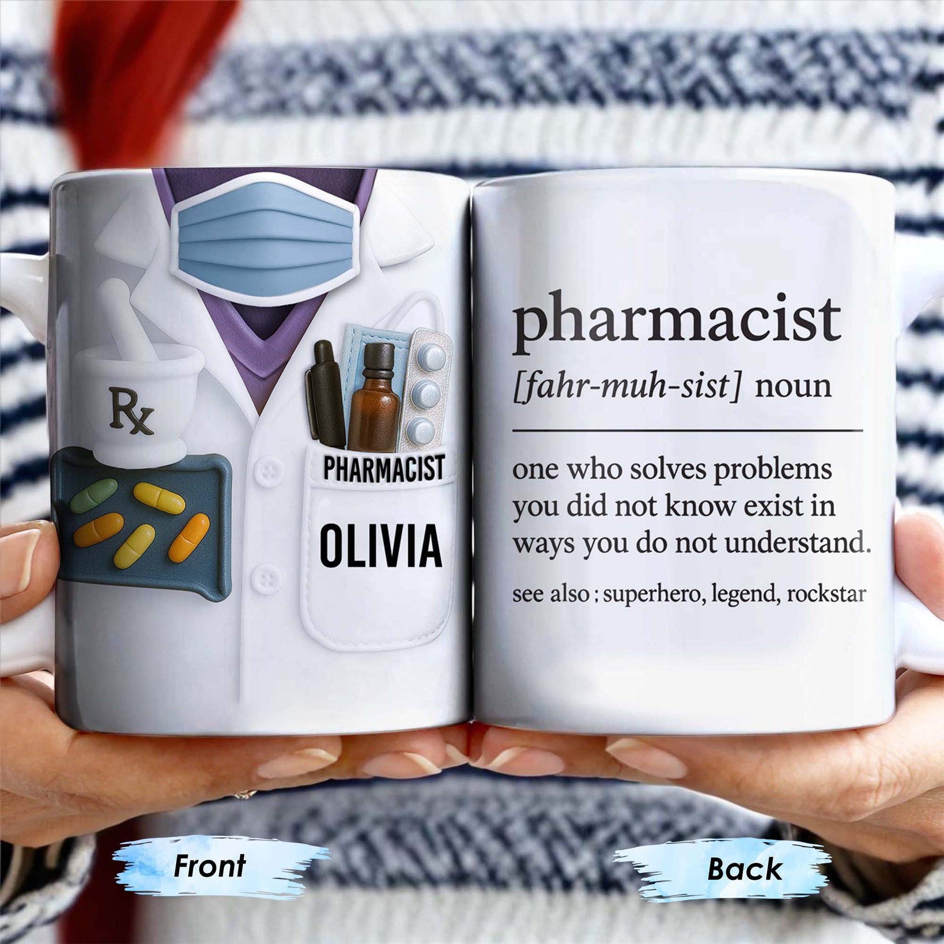 Pharmacist, Solves Problems You Don't Understand, Lab Coat and Pills