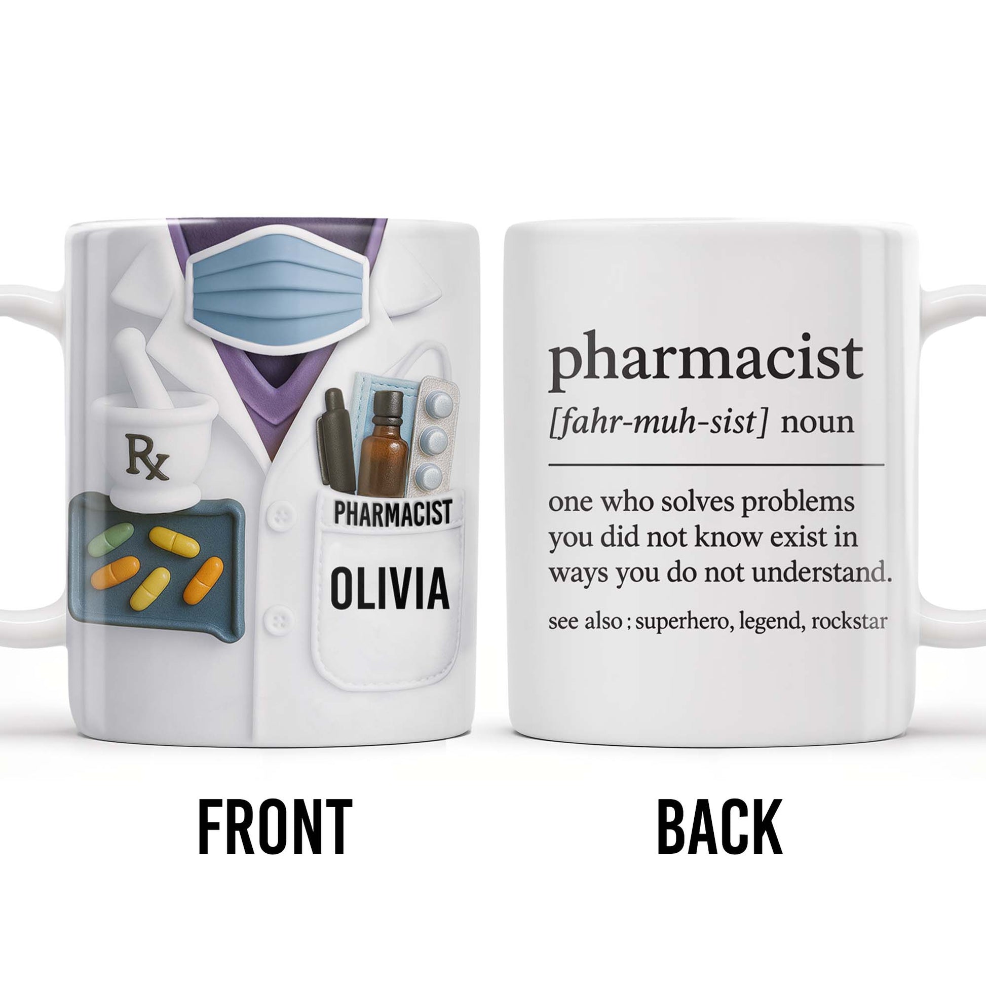 Pharmacist, Solves Problems You Don't Understand, Lab Coat and Pills