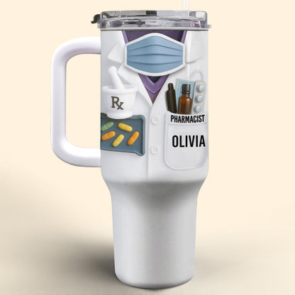 Customizable Tumbler For Pharmacists With Medical Essentials - Personalized 40oz Tumbler With Straw - GRAD311_TBS