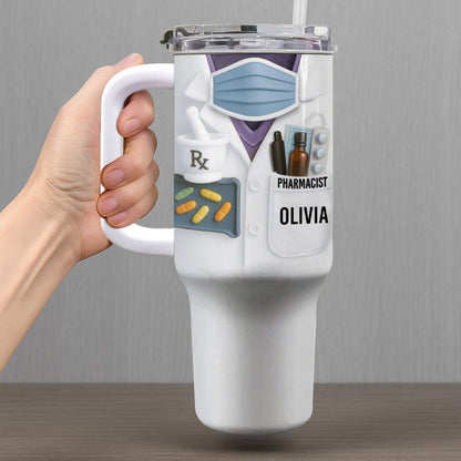 Customizable Tumbler For Pharmacists With Medical Essentials - Personalized 40oz Tumbler With Straw - GRAD311_TBS