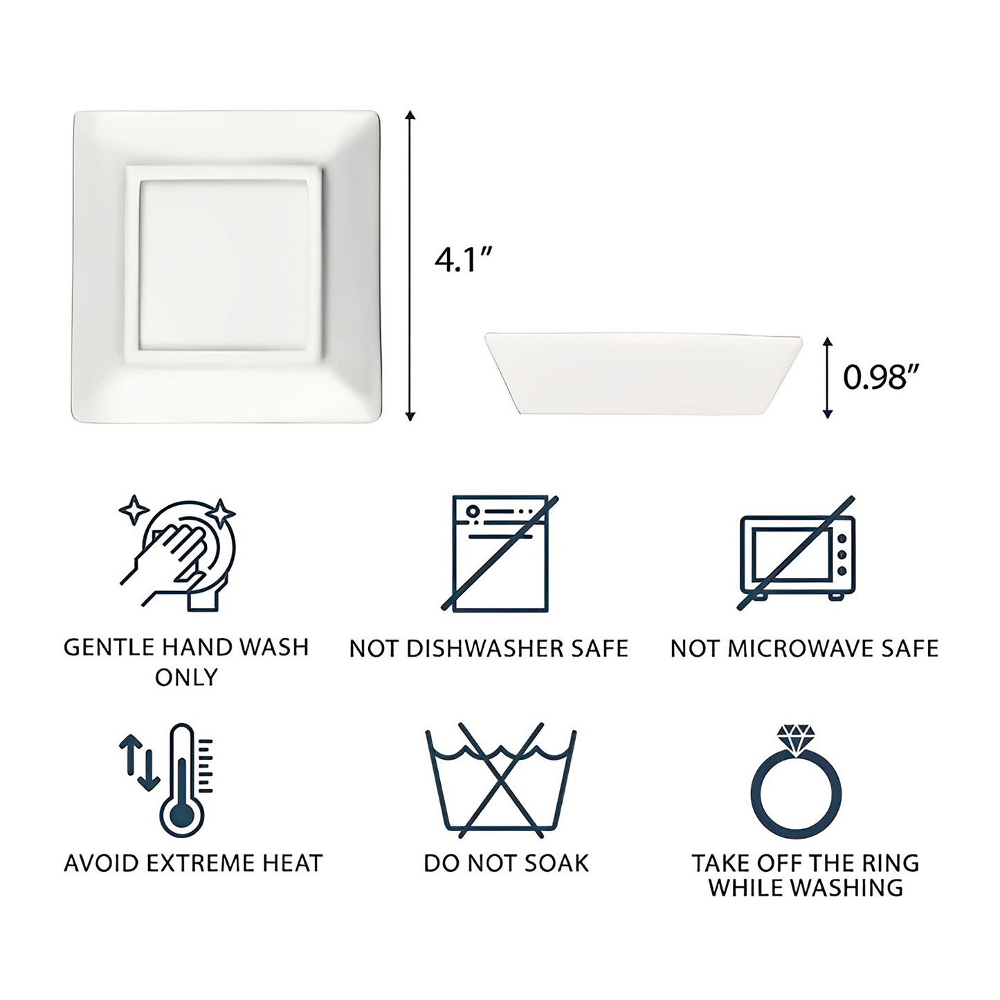 To My Granddaughter, Whenever You Feel Overwhelmed, Graduation Robe And Diploma - Personalized Custom Jewelry Dish, Square Ceramic Dish - GRAD317_SCRD