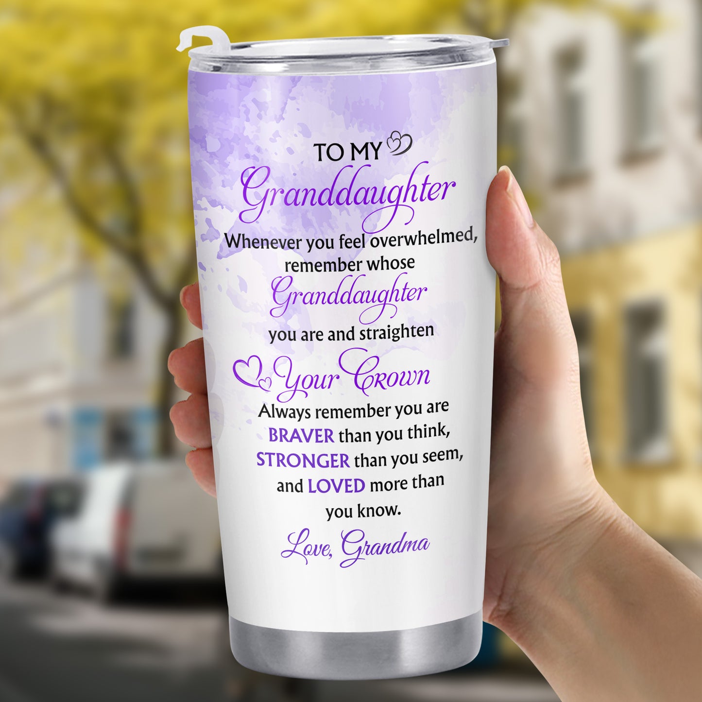 To My Granddaughter, Whenever You Feel Overwhelmed, Remember Whose Granddaughter You Are, Graduation Robe and Cap - Personalized Custom Stainless Steel Tumbler 20oz 30oz - GRAD317_TB